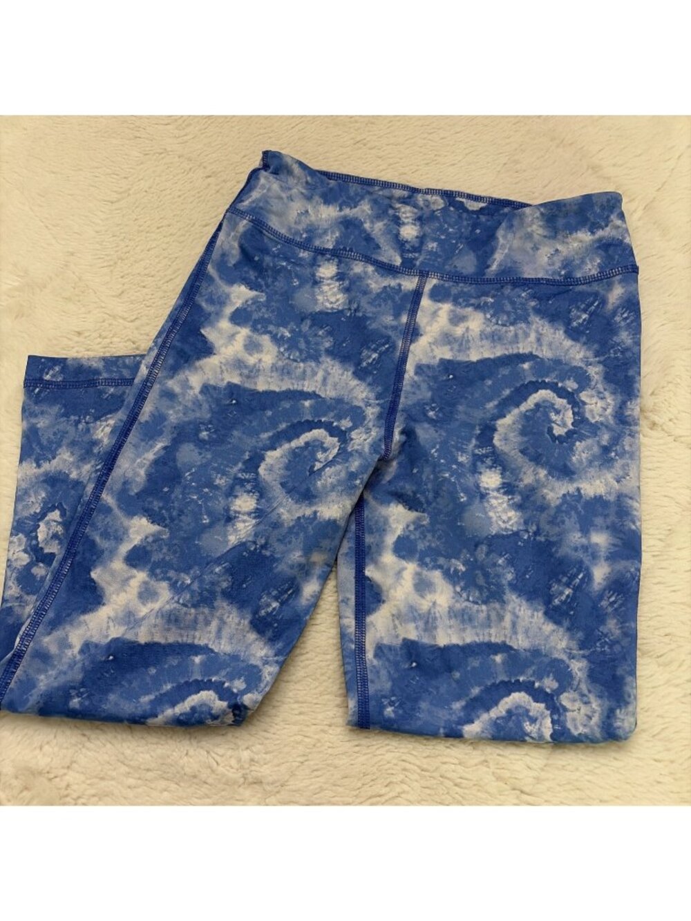 Zelos Girls Blue Tow Dye Pull On Athletic Leggings XL